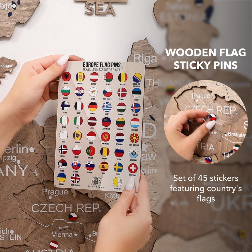 3D Europe Wooden Map Terra