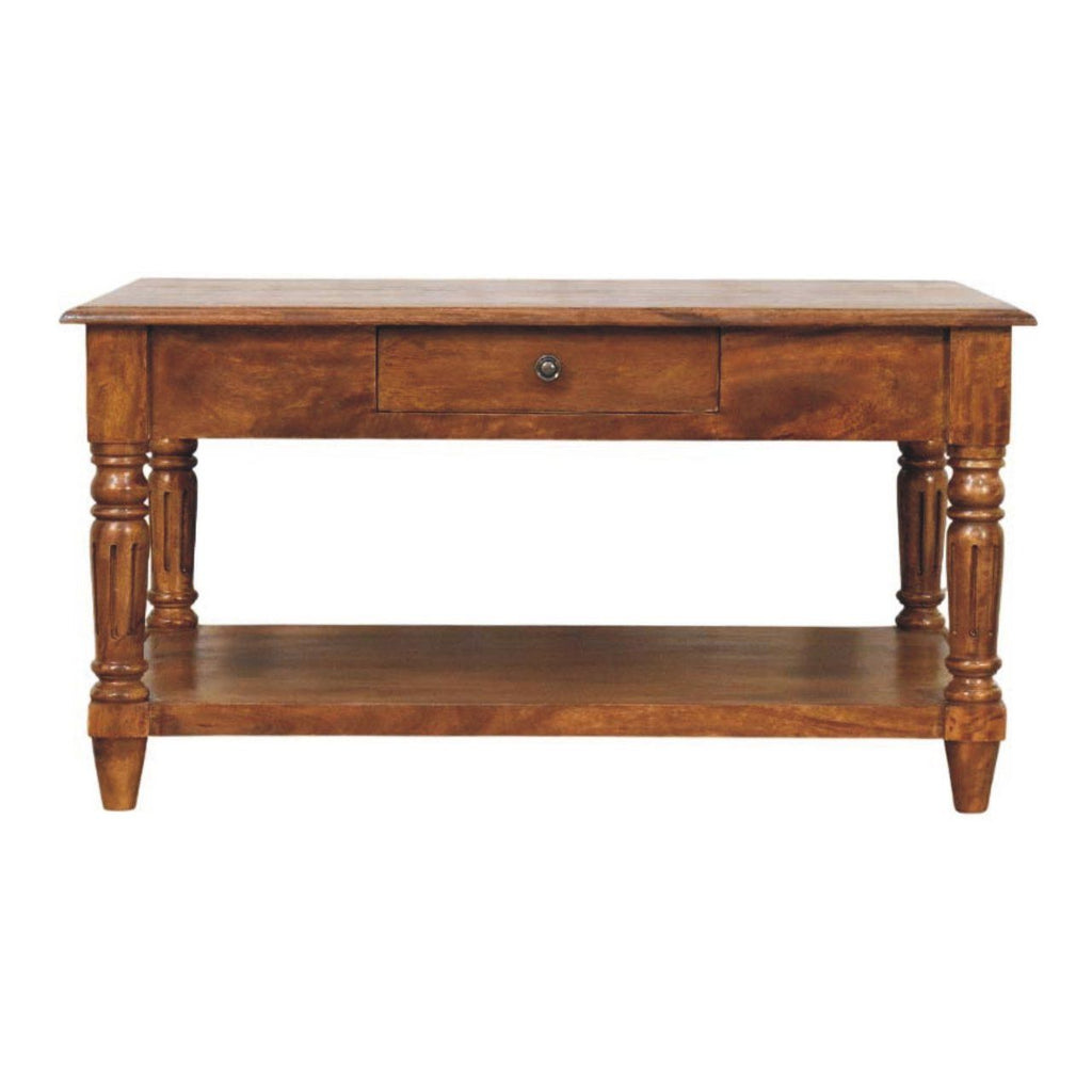 Turned Legs Drawer Table