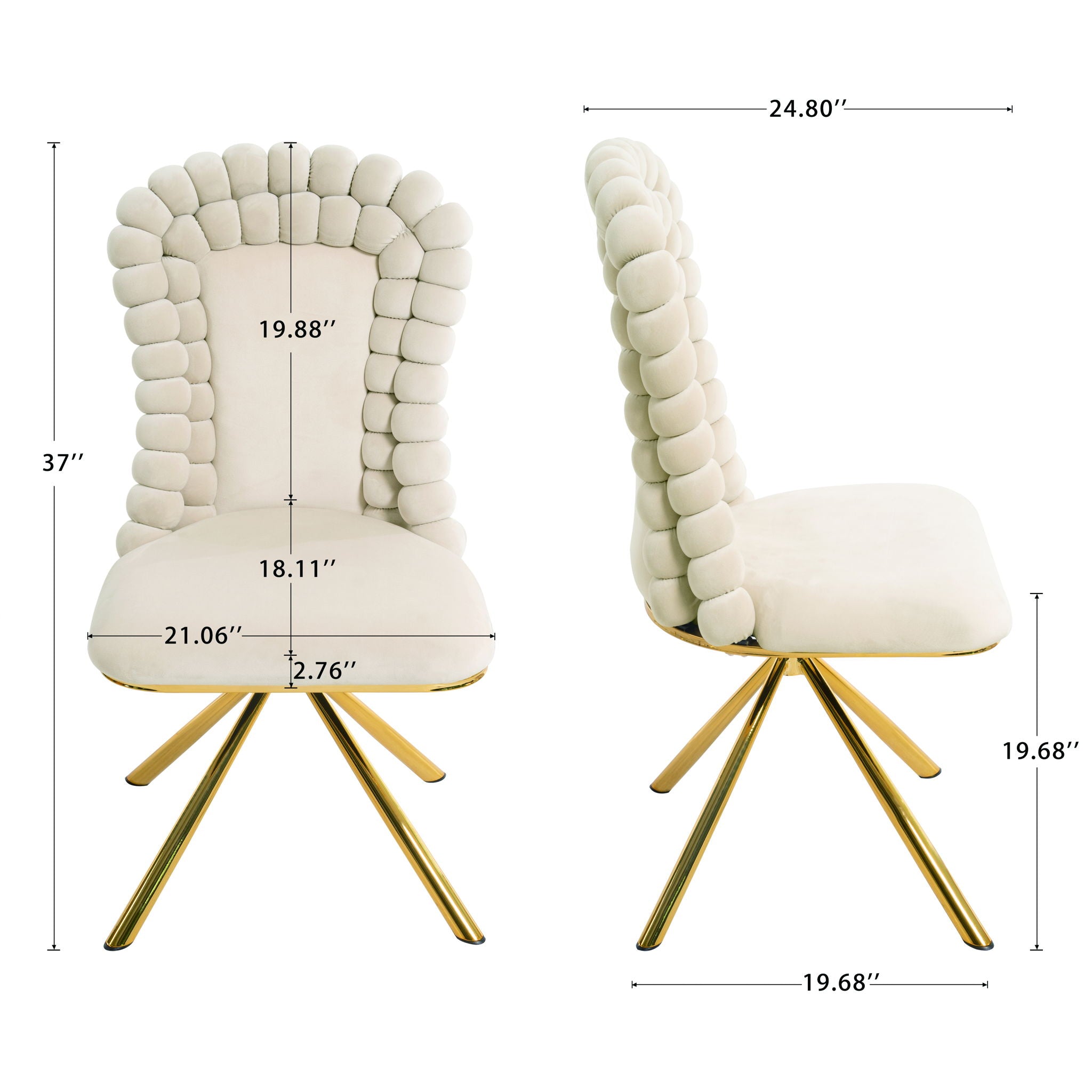 Upholstered Swivel Dining Chairs (Set of 2)