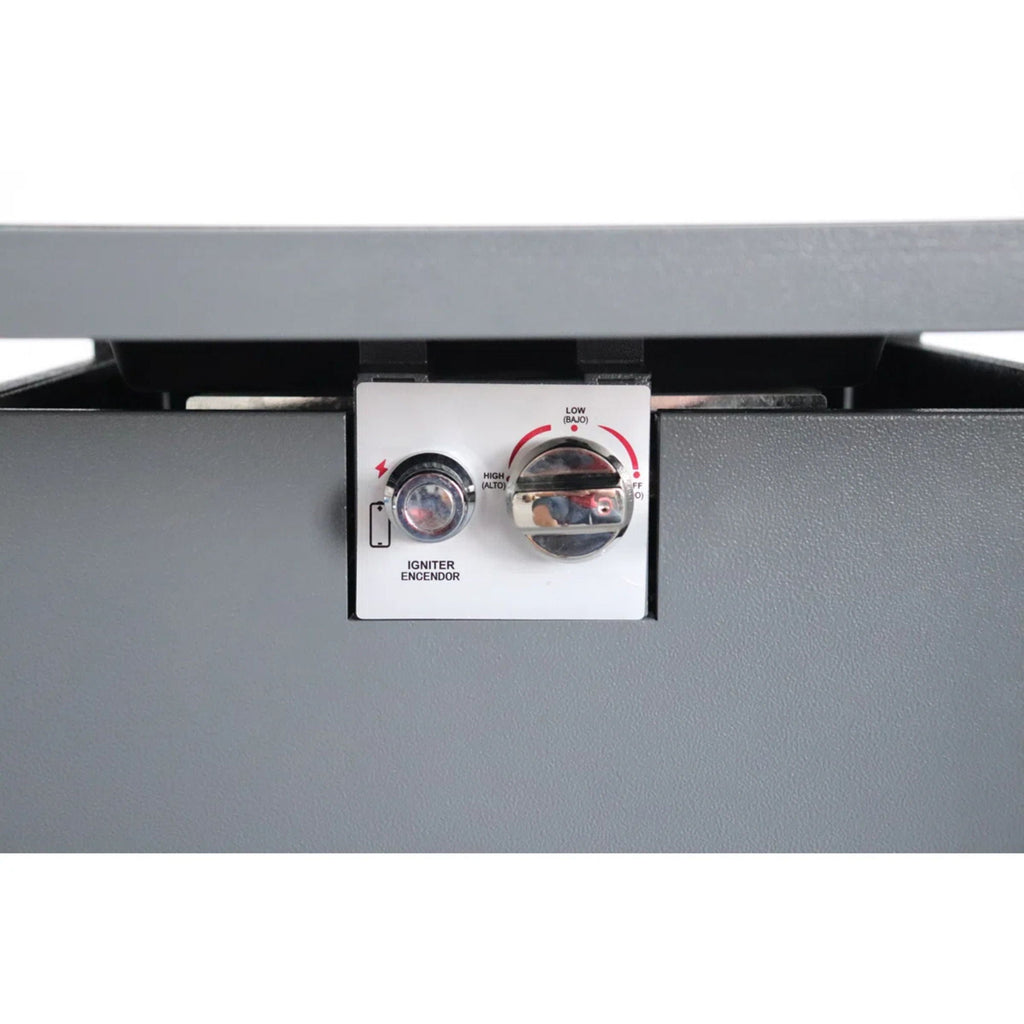 Outdoor Fire Pit Table With Lid - Gray