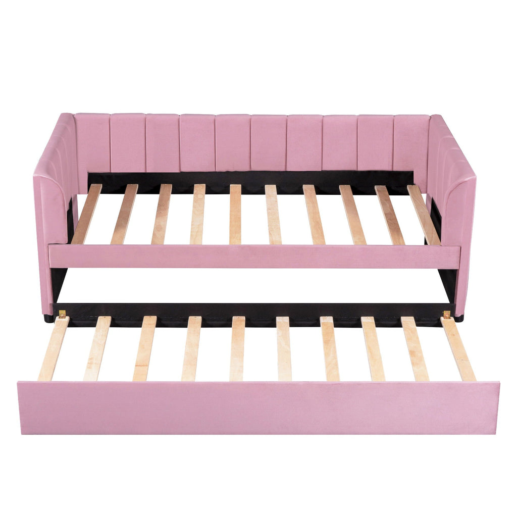 Upholstered Daybed With Ergonomic Design Backrest