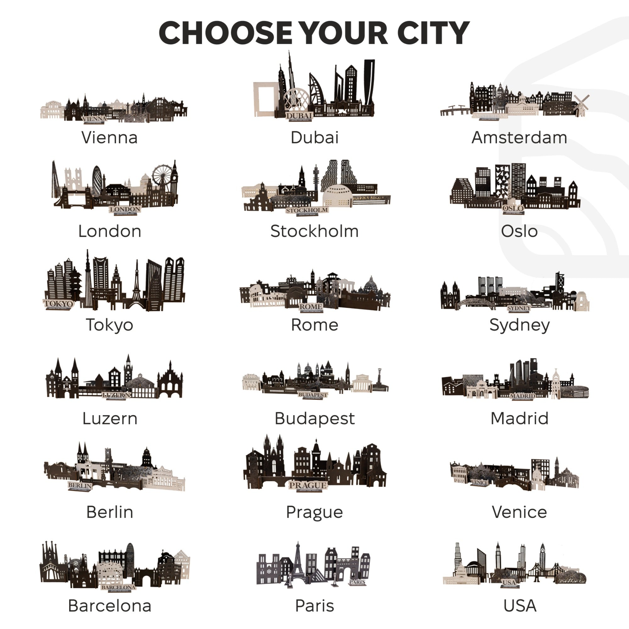 Wooden Travel Decor Memory City – London
