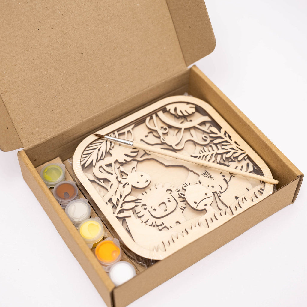 3D DIY Wood Painting Kit for Kids – Safari