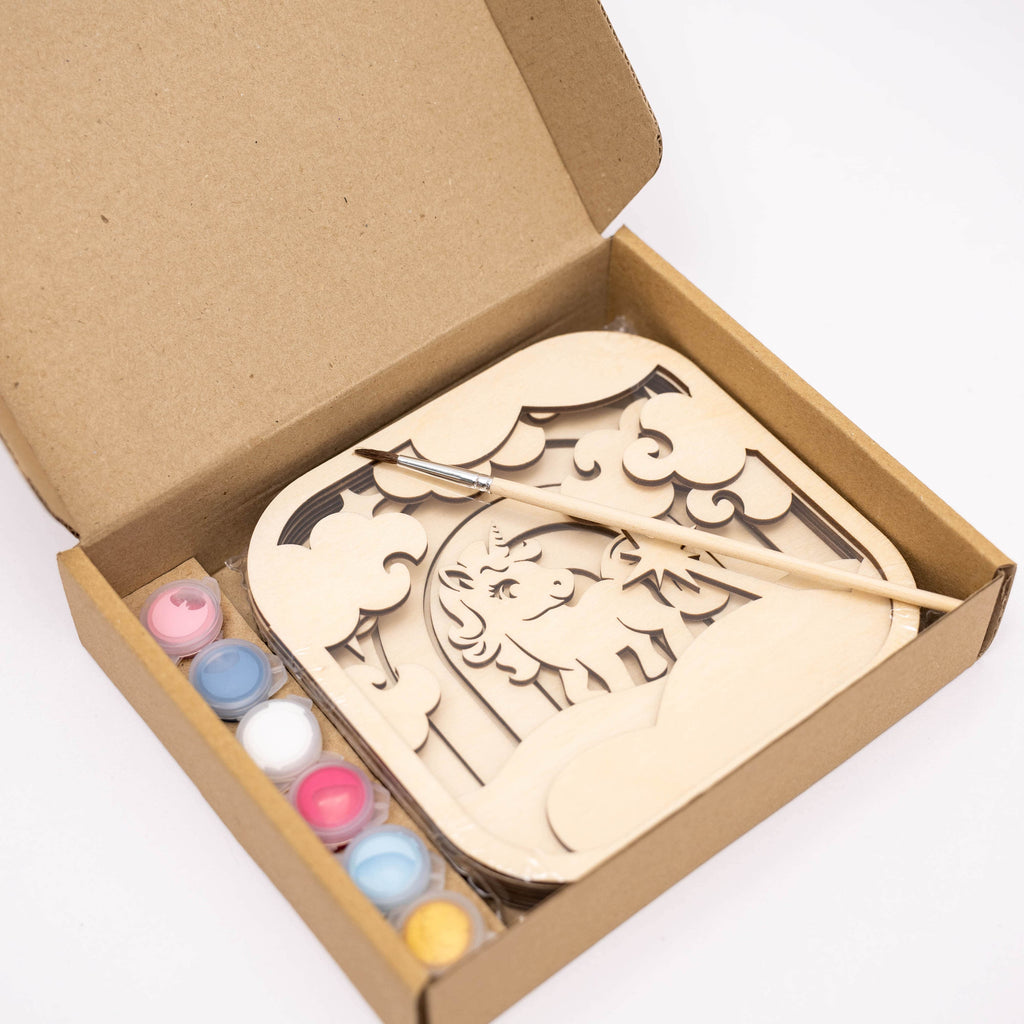 3D DIY Wood Painting Kit for Kids – Unicorn
